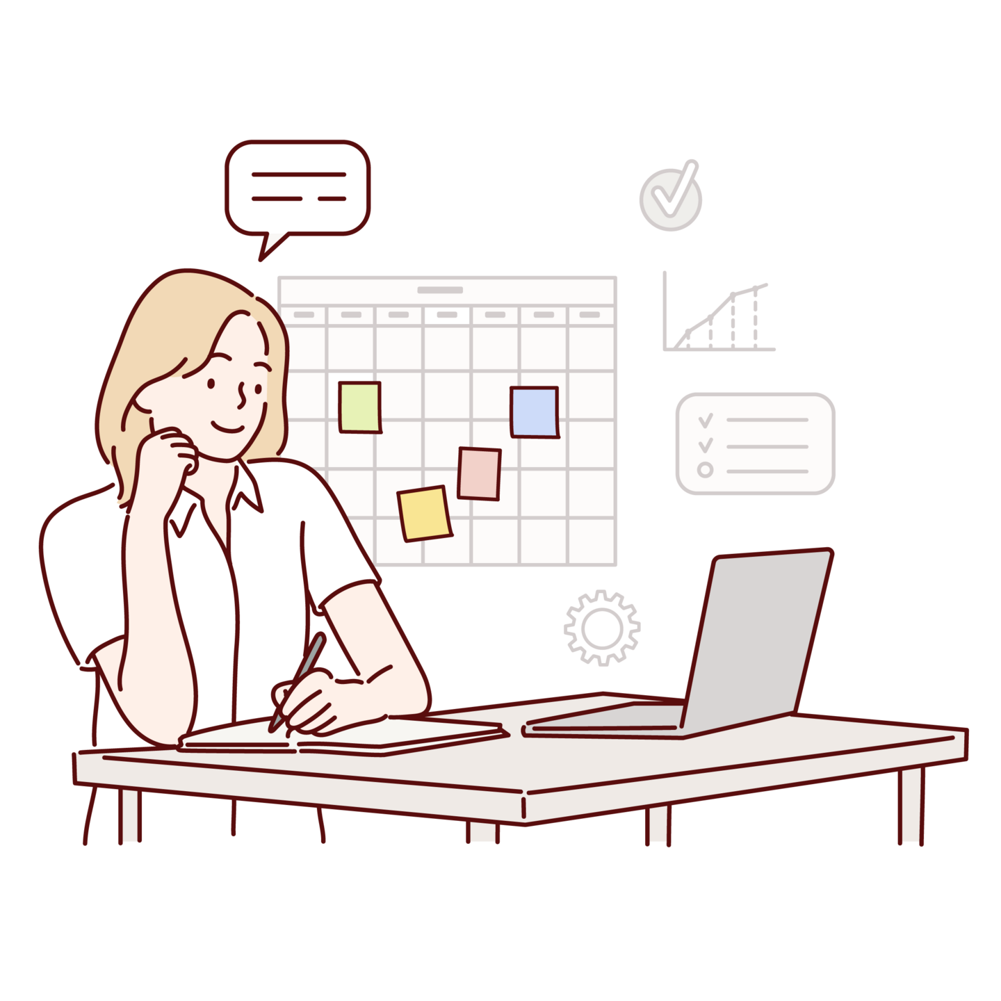 楽しく在宅勤務をする女性